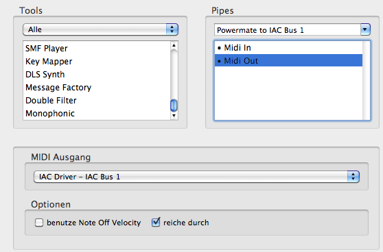 MidiPipe Configuration